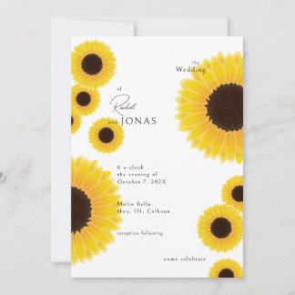 Elebant Sunflowers Einladung zur Hochzeit