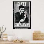 Elect Gomez Addams sieht seinem Rauch zu Poster (Küche)
