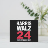 Elect Kamala Harris & Tim Walz 2024 Postkarte (Stehend Vorderseite)