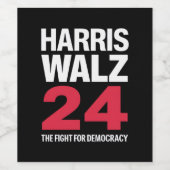 Elect Kamala Harris & Tim Walz 2024 Weinetikett (Einzelnes Label)