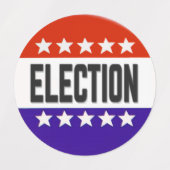 Election Button Etiketten (Design 1)