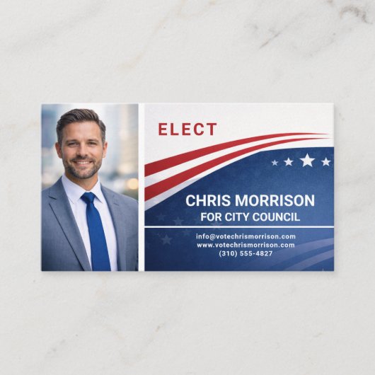 Election Campaign Photo QR Code Visitenkarte (Vorderseite)