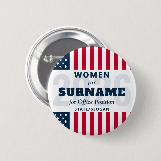 Election Campaign Pin: Group for Candidate Support Button (Vorne & Hinten)