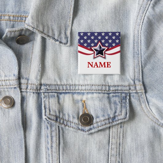Election Campaign Pin Template Stars Stripes Button (Beispiel)