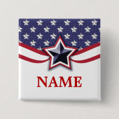Election Campaign Pin Template Stars Stripes Button (Vorderseite)