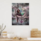 Electra Fee Fairy on Moon Fantasy Artwork Poster (Küche)