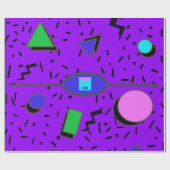 Electric 80er Memphis Abstrakt Style Retro Nahtlos Geschenkpapier (Flach)