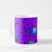 Electric 80er Memphis Abstrakt Style Retro Nahtlos Kaffeetasse (Vorderseite Links)