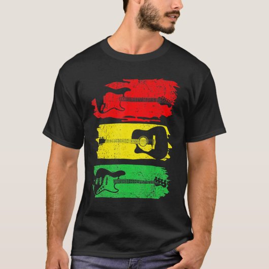 Electric Acoustic Bass Guitar Black History Month  T-Shirt (Vorderseite)