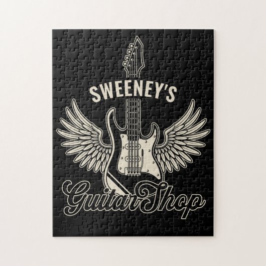 Electric Ax Wings ADD NAME Gitarrist Guitar Shop Puzzle (Vertikal)