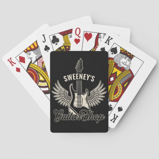 Electric Ax Wings ADD NAME Gitarrist Guitar Shop Spielkarten (Rückseite)