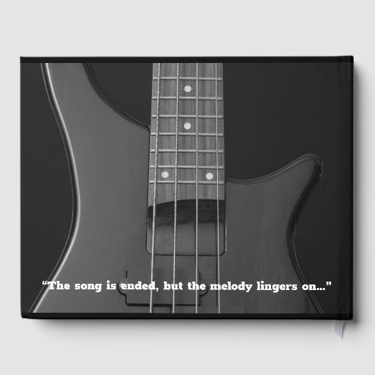 Electric Bass Guitar auf dem Black Memorial Gästeb Gästebuch (Rückseite)