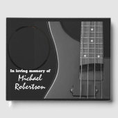 Electric Bass Guitar auf dem Black Memorial Gästeb Gästebuch (Vorderseite)