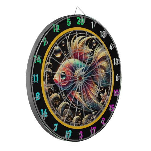 Electric Betta Burst Dartboard Fun Dartscheibe (Vorderseite Links)