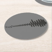 Electric Black Waveform Guitar Sound Runder Pappuntersetzer (Angewinkelt)