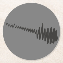 Electric Black Waveform Guitar Sound Runder Pappuntersetzer