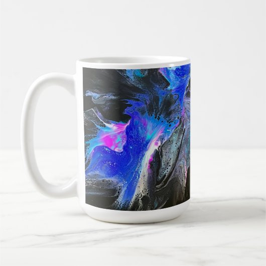 Electric Bloom Abstract Coffee Mug Kaffeetasse (Links)