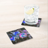 Electric Bloom Coaster Set - Abstract Rechteckiger Pappuntersetzer (Vor Ort)