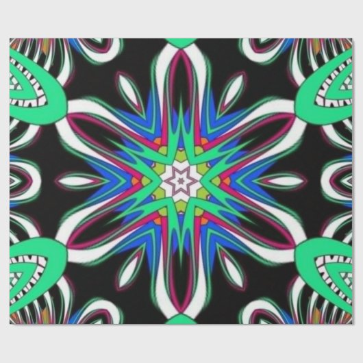 Electric Bloom Mandala Geschenkpapier (Flach)