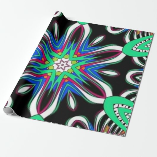 Electric Bloom Mandala Geschenkpapier (Ungerollt)
