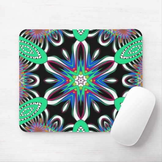 Electric Bloom Mandala Mousepad (Mit Mouse)