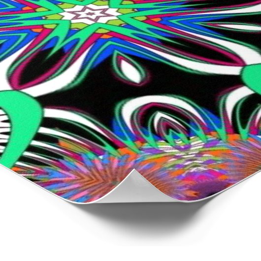 Electric Bloom Mandala Poster (Ecke)