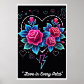 "Electric Bloom: Neon Liebe Symphony" Poster (Vorne)