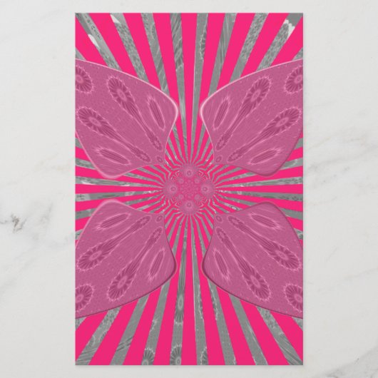 Electric Bloom Wings: Ein lebhafter Edgy und schön Briefpapier (Vorderseite)