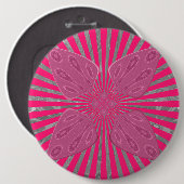 Electric Bloom Wings: Ein lebhafter Edgy und schön Button (Vorne & Hinten)