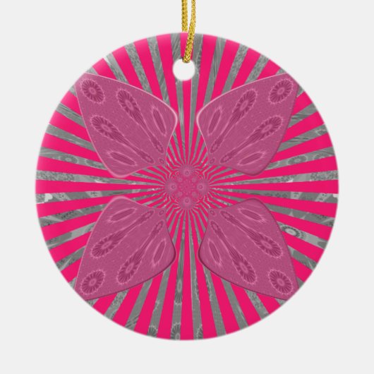 Electric Bloom Wings: Ein lebhafter Edgy und schön Keramikornament (Vorne)