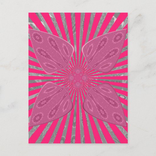 Electric Bloom Wings: Ein lebhafter Edgy und schön Postkarte (Vorderseite)