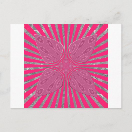 Electric Bloom Wings: Ein lebhafter Edgy und schön Postkarte (Vorderseite)