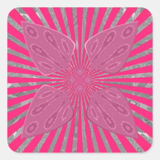 Electric Bloom Wings: Ein lebhafter Edgy und schön Quadratischer Aufkleber (Vorderseite)