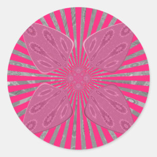 Electric Bloom Wings: Ein lebhafter Edgy und schön Runder Aufkleber