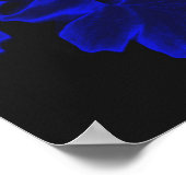 Electric Blue Abstrakt Daffodil Blume Art Poster (Ecke)