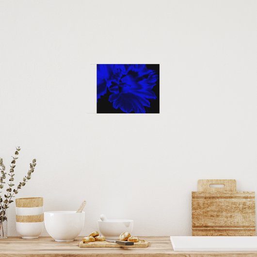 Electric Blue Abstrakt Daffodil Blume Art Poster (Küche)