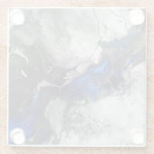 Electric Blue, Black and Grey Marble print Glasuntersetzer (Rückseite)