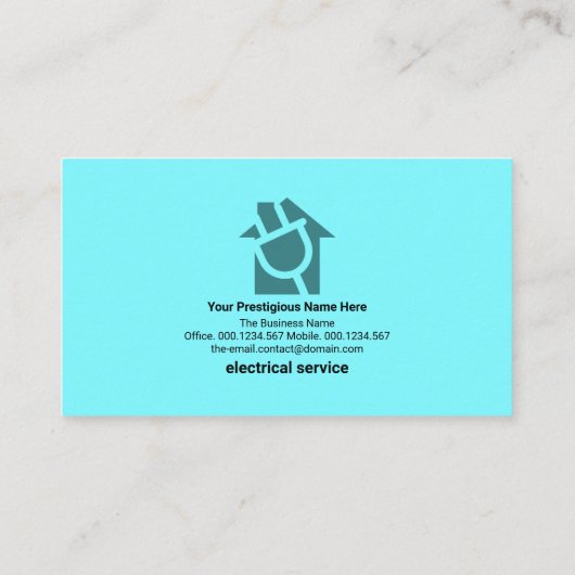Electric Blue Bold Border Frame Electrical Service Visitenkarte (Rückseite)