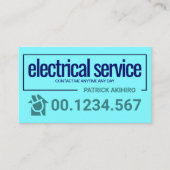 Electric Blue Bold Border Frame Electrical Service Visitenkarte (Vorderseite)