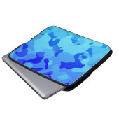 Electric Blue Camouflage; Camouflage Laptopschutzhülle (Vorne Knopf)