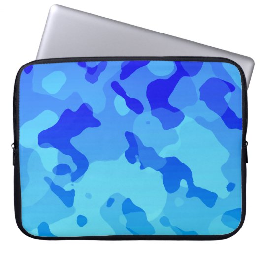 Electric Blue Camouflage; Camouflage Laptopschutzhülle (Vorderseite)