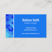 Electric Blue Camouflage; Summer Palm Visitenkarte (Rückseite)