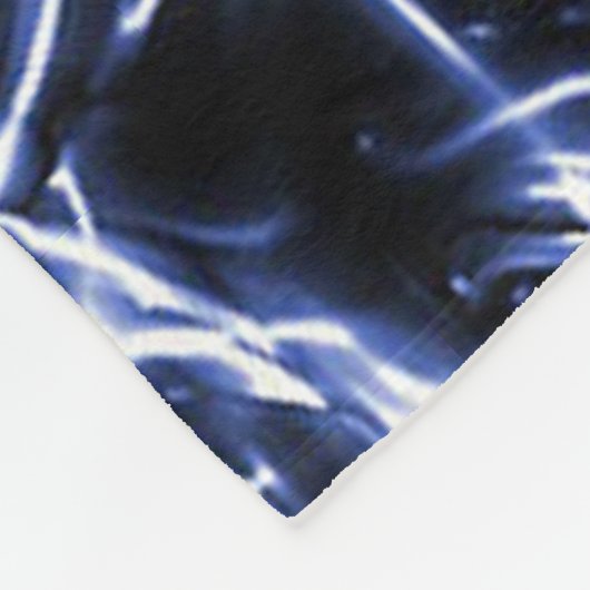 Electric Blue Chrome Skull Fleece Blanket (Ecke)