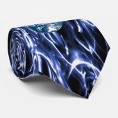 Electric Blue Chrome Skull-Krawatte Krawatte (Gerollt)