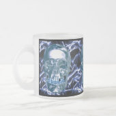 Electric Blue Chrome Skull-Tasse Mattglastasse (Links)