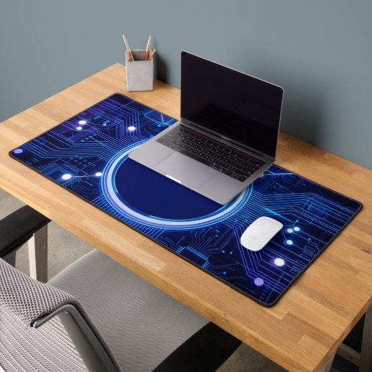 Electric Blue Circuit Board Desk Mat for Tech Fans Schreibtischunterlage (Büro 2)