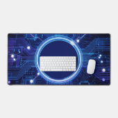 Electric Blue Circuit Board Desk Mat for Tech Fans Schreibtischunterlage (Tastatur & Maus)
