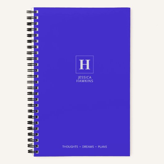 Electric Blue Classic Monogram Notizblock (Vorderseite)