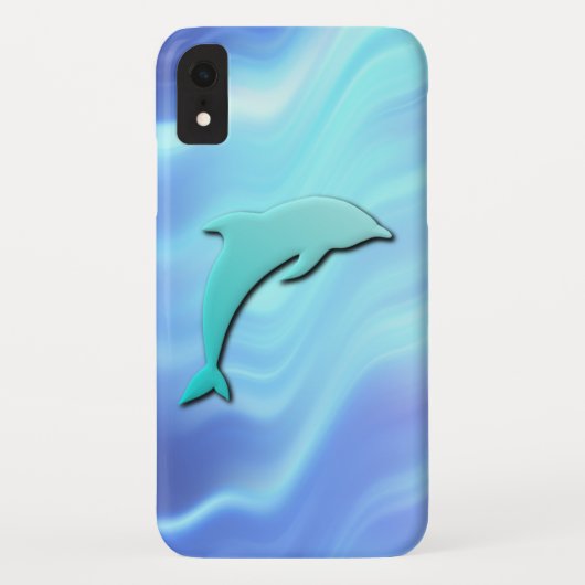 Electric Blue Dolphin Case-Mate iPhone Hülle (Rückseite)