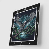 Electric Blue Eagle Timepiece Quadratische Wanduhr (Winkel)
